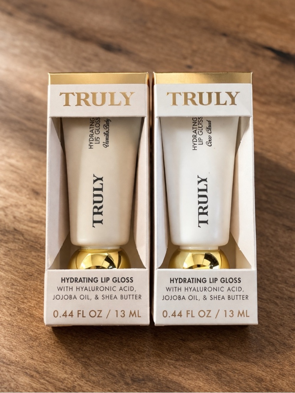 TRULY Hydrating Lip Gloss Duo - Vanilla Baby and Coco Cloud NIB!